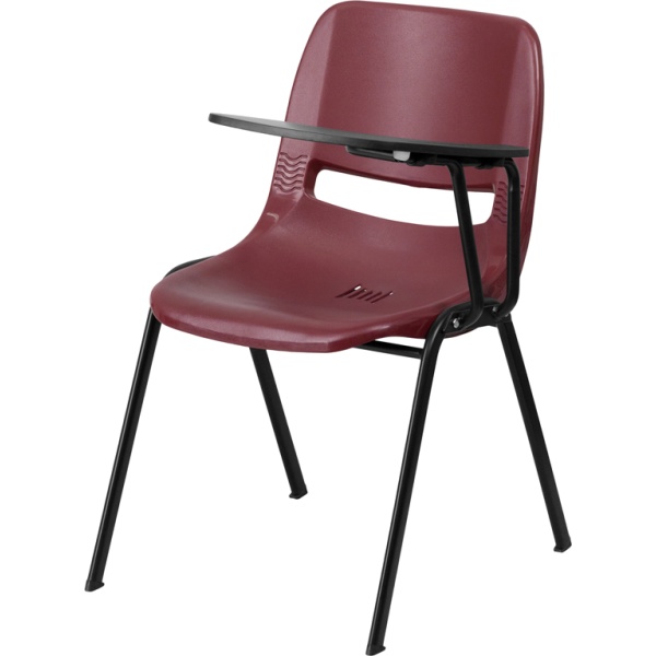 Burgundy-Ergonomic-Shell-Chair-with-Left-Handed-Flip-Up-Tablet-Arm-by-Flash-Furniture