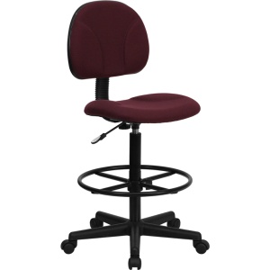 Burgundy-Fabric-Drafting-Chair-Cylinders-22.5-27H-or-26-30.5H-by-Flash-Furniture