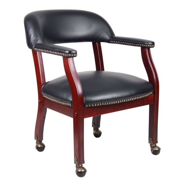 Captains-Arm-Guest-Chair-with-Black-Caressoft-Upholstery-With-Casters-by-Boss-Office-Products