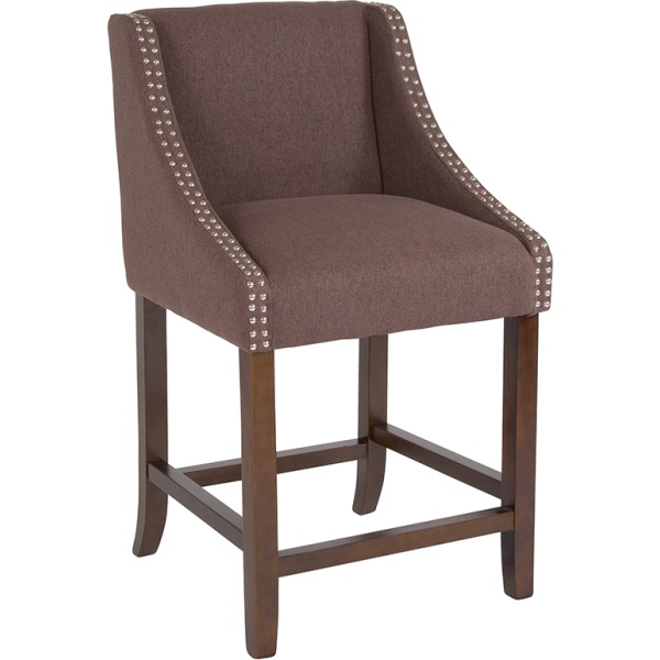 Carmel-Series-24-High-Transitional-Walnut-Counter-Height-Stool-with-Accent-Nail-Trim-in-Brown-Fabric-by-Flash-Furniture