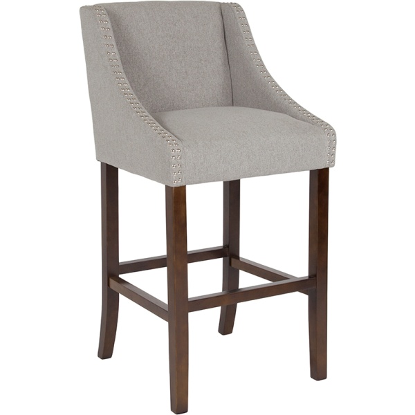 Carmel-Series-30-High-Transitional-Tufted-Walnut-Barstool-with-Accent-Nail-Trim-in-Light-Gray-Fabric-by-Flash-Furniture