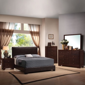 Conner-Upholstered-Bed-with-Brown-Leather-like-Vinyl-Upholstery-by-Coaster-Fine-Furniture-2