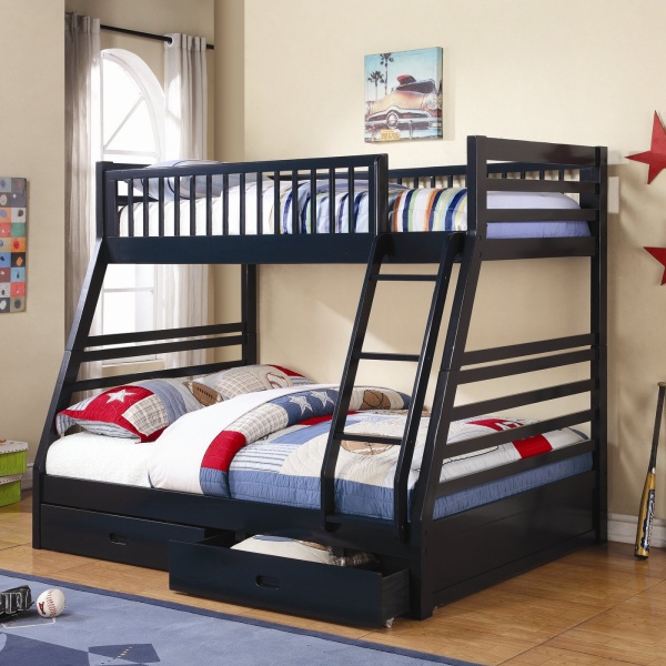 Cooper-Bunk-Bed-with-Navy-Blue-Finish-by-Coaster-Fine-Furniture