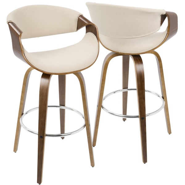 Curvini-Mid-Century-Modern-Barstool-in-Walnut-Wood-and-Cream-Fabric-by-LumiSource