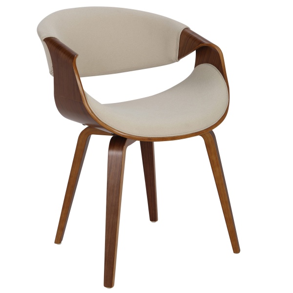 Curvo-Mid-Century-Modern-DiningAccent-Chair-in-Walnut-and-Cream-Fabric-by-Lumisource