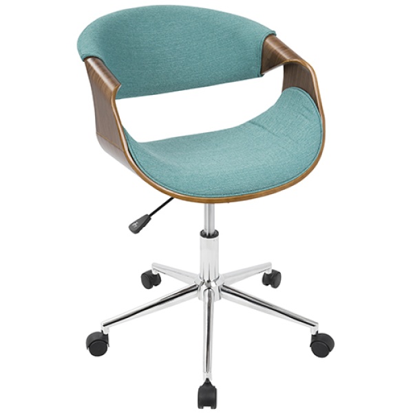 Curvo-Mid-Century-Modern-Office-Chair-in-Walnut-and-Teal-by-LumiSource