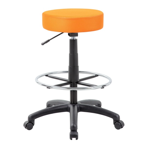 DOT-Drafting-Stool-with-Orange-Mesh-Upholstery-by-Boss-Office-Products