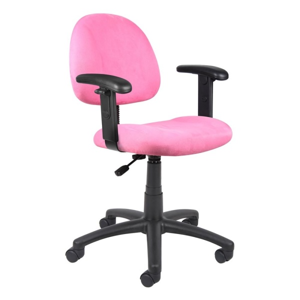 Deluxe-Posture-Microfiber-Office-Chair-with-Adjustable-Arms-with-Pink-Microfiber-Upholstery-by-Boss-Office-Products