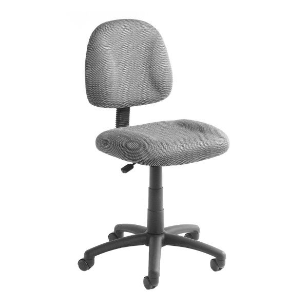 Boss office products perfect posture delux discount fabric task chair without arms in grey