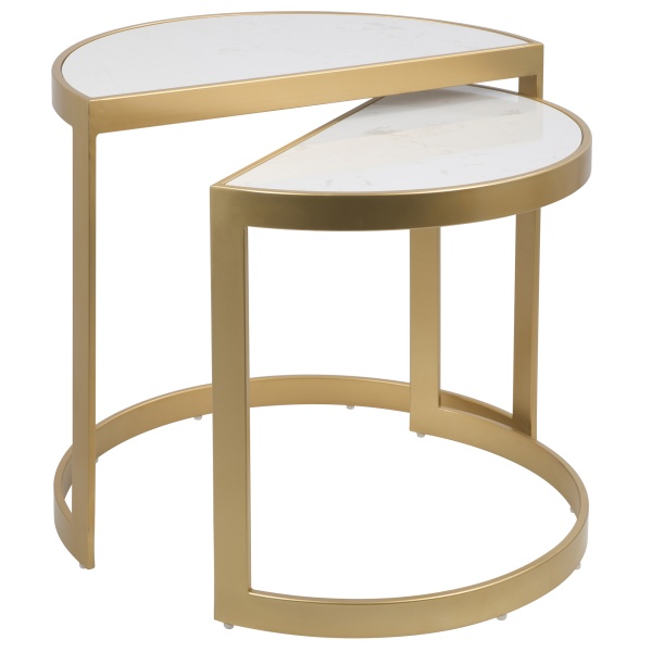 Demi-Contemporary-Nesting-Tables-in-Gold-with-White-Marble-Top-by-LumiSource-Set-of-2