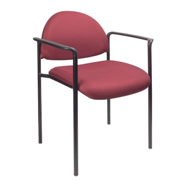 Diamond-Stacking-Chair-with-Burgundy-Crepe-Fabric-Upholstery-by-Boss-Office-Products