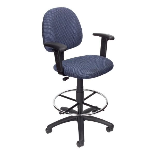 Drafting-Stool-with-Adjustable-Arms-with-Blue-Crepe-Fabric-Upholstery-by-Boss-Office-Products