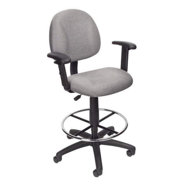 Drafting-Stool-with-Adjustable-Arms-with-Gray-Crepe-Fabric-Upholstery-by-Boss-Office-Products