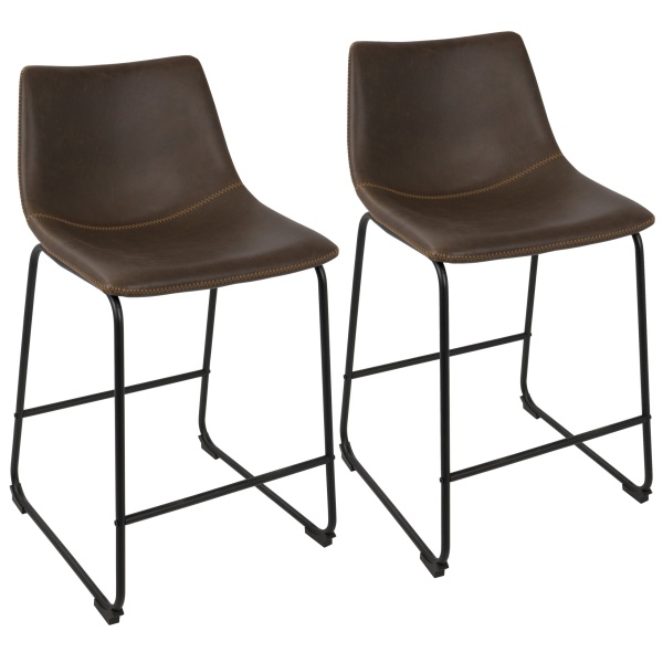 Duke-26-Industrial-Counter-Stool-in-Black-with-Espresso-Faux-Leather-and-Orange-Stitching-by-LumiSource-Set-of-2