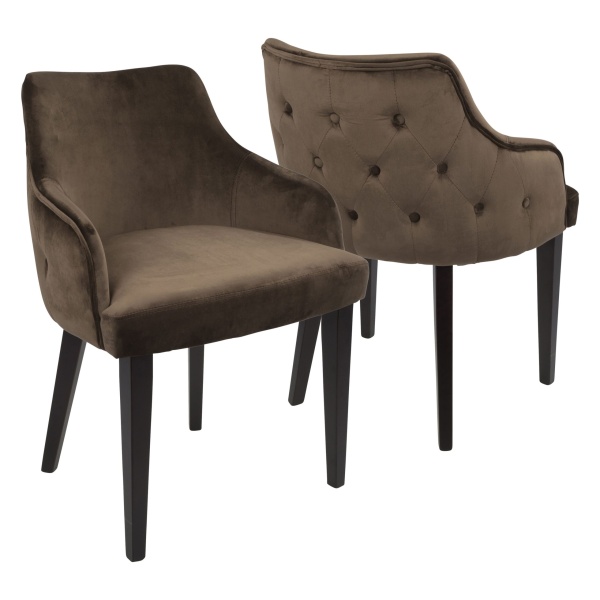 Eliza-Contemporary-Dining-Chair-in-Espresso-with-Brown-Velvet-by-LumiSource-Set-of-2