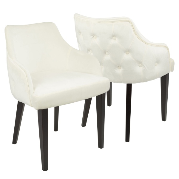 Eliza-Contemporary-Dining-Chair-in-Espresso-with-Cream-Velvet-by-LumiSource-Set-of-2