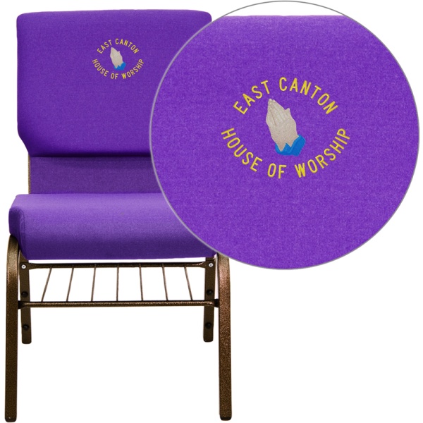 Embroidered-HERCULES-Series-18.5W-Church-Chair-in-Purple-Fabric-with-Book-Rack-Gold-Vein-Frame-by-Flash-Furniture