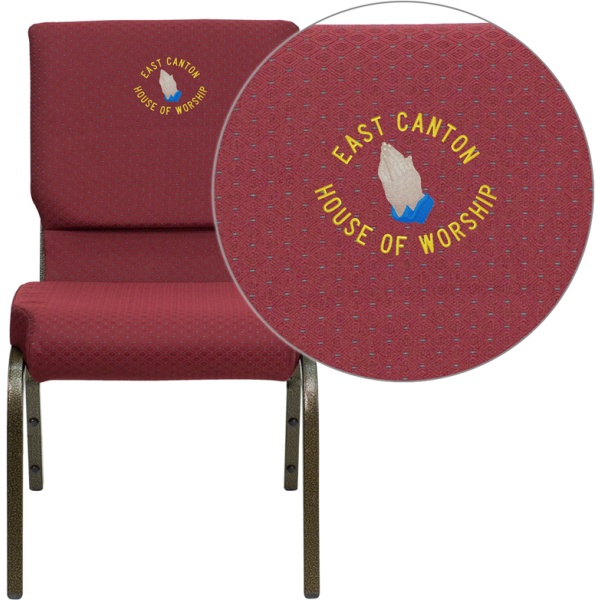 Embroidered-HERCULES-Series-18.5W-Stacking-Church-Chair-in-Burgundy-Patterned-Fabric-Gold-Vein-Frame-by-Flash-Furniture