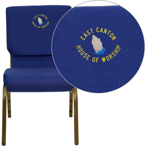 Embroidered-HERCULES-Series-18.5W-Stacking-Church-Chair-in-Navy-Blue-Fabric-Gold-Vein-Frame-by-Flash-Furniture