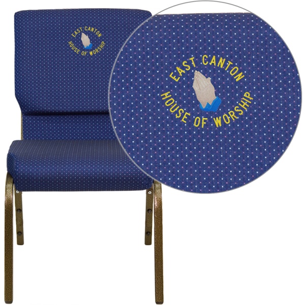 Embroidered-HERCULES-Series-18.5W-Stacking-Church-Chair-in-Navy-Blue-Patterned-Fabric-Gold-Vein-Frame-by-Flash-Furniture