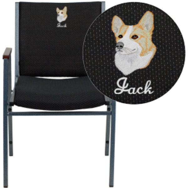 Embroidered-HERCULES-Series-Heavy-Duty-Black-Dot-Fabric-Stack-Chair-with-Arms-by-Flash-Furniture