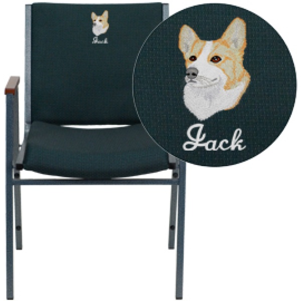 Embroidered-HERCULES-Series-Heavy-Duty-Green-Patterned-Fabric-Stack-Chair-with-Arms-by-Flash-Furniture