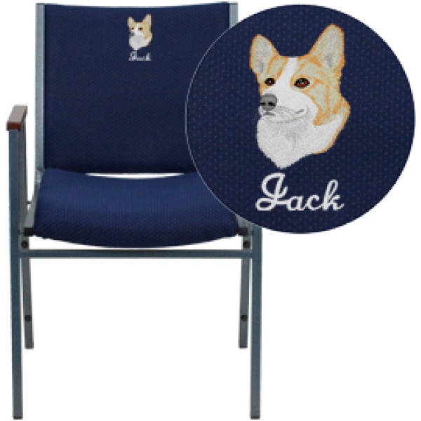 Embroidered-HERCULES-Series-Heavy-Duty-Navy-Blue-Dot-Fabric-Stack-Chair-with-Arms-by-Flash-Furniture