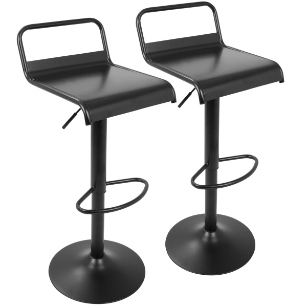 Emery-Industrial-Adjustable-Barstool-with-Swivel-in-Black-by-LumiSource-Set-of-2