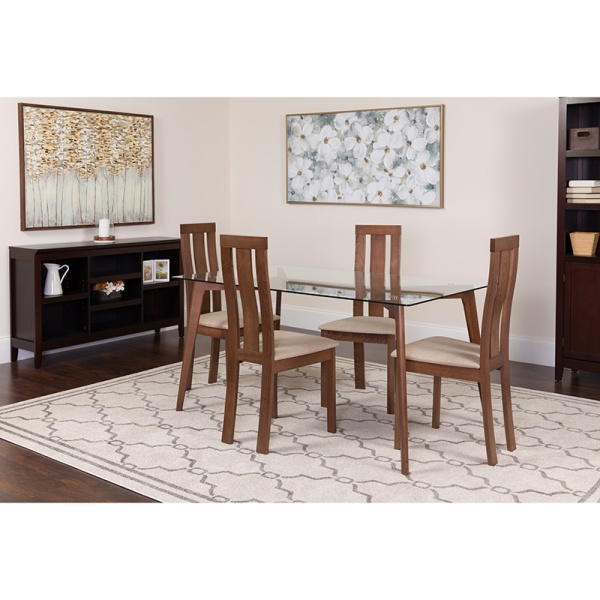 Escalon-5-Piece-Walnut-Wood-Dining-Table-Set-with-Glass-Top-and-Vertical-Wide-Slat-Back-Wood-Dining-Chairs-Padded-Seats-by-Flash-Furniture