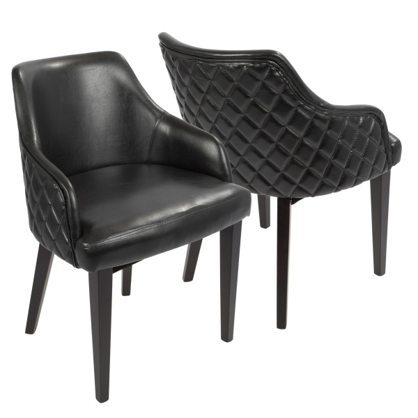 Esteban-Contemporary-Dining-Chair-in-Espresso-with-Black-Faux-Leather-by-LumiSource-Set-of-2