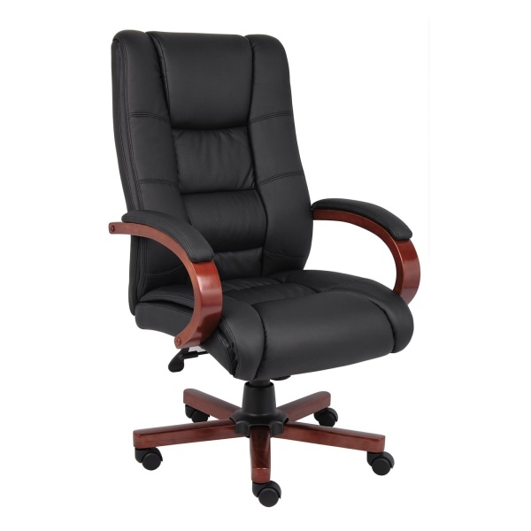 Executive-Office-Chair-with-Cherry-Finish-by-Boss-Office-Products