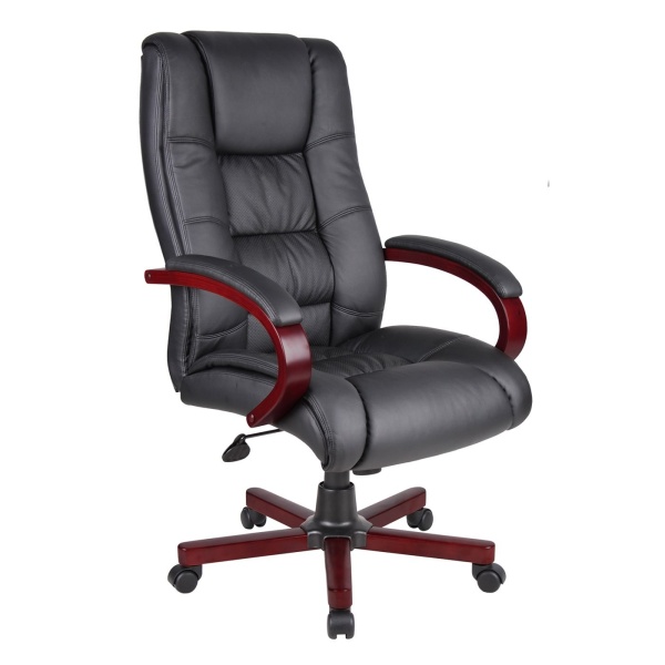 Executive-Office-Chair-with-Mahogany-Finish-by-Boss-Office-Products