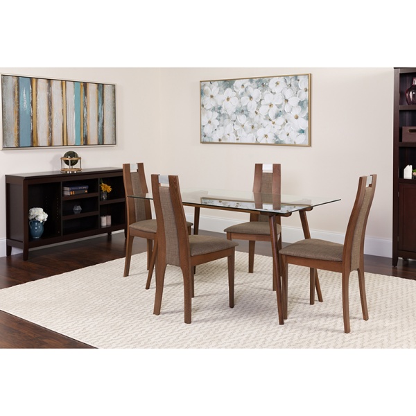 6 seater dining table design with glass top hot sale