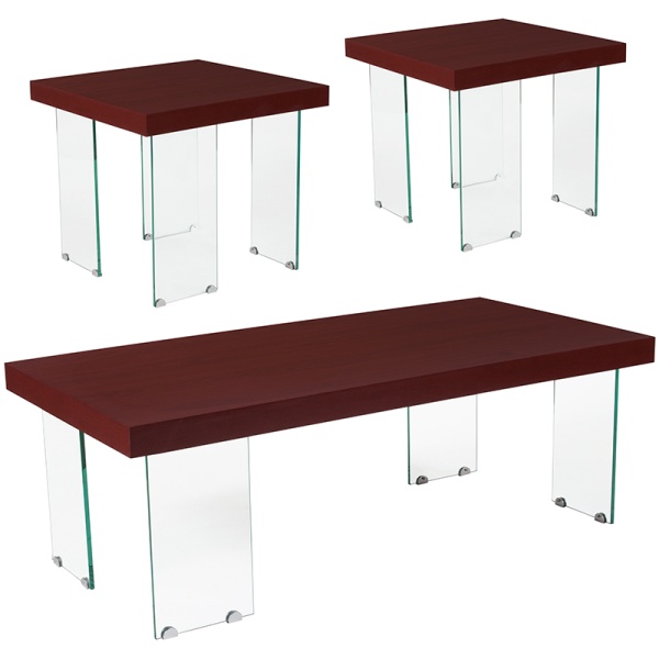 Forest-Hills-Collection-3-Piece-Coffee-and-End-Table-Set-in-Red-Cherry-Wood-Grain-Finish-and-Glass-Legs-by-Flash-Furniture