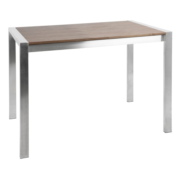 Fuji-Contemporary-Counter-Table-in-Brushed-Stainless-Steel-and-Walnut-Wood-by-LumiSource