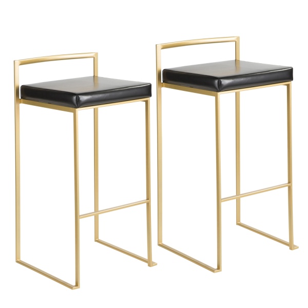 Fuji-Contemporary-Glam-Barstool-in-Gold-with-Black-Faux-Leather-by-LumiSource-Set-of-2