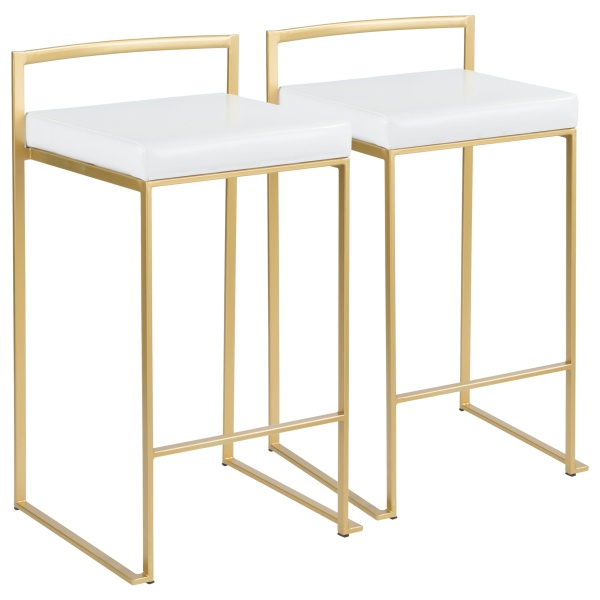 Fuji-Contemporary-Glam-Counter-Stool-in-Gold-with-White-Faux-Leather-by-LumiSource-Set-of-2