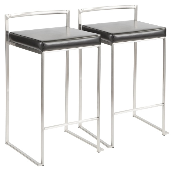 Fuji-Contemporary-Stackable-Counter-Stool-in-Black-Faux-Leather-by-LumiSource-Set-of-2