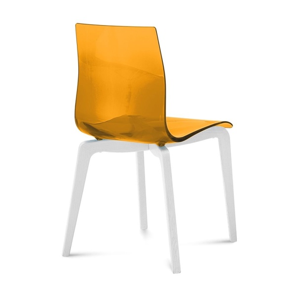 Gel-L-Dining-Chair-with-Transparent-Orange-Seat-Color-and-White-Finish-by-Domitalia