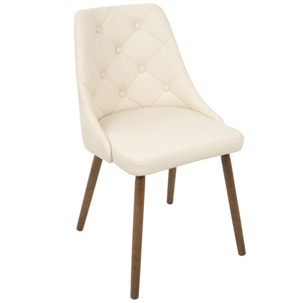 Giovanni-Mid-Century-Modern-DiningAccent-Chair-in-Walnut-and-Cream-Quilted-Faux-Leather-by-LumiSource