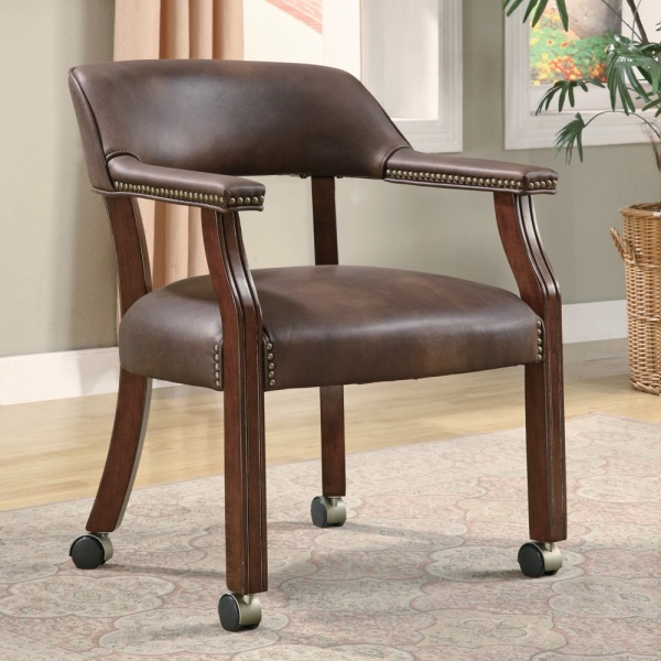 Guest-Office-Chair-with-Brown-Leather-like-Vinyl-Upholstery-With-Casters-by-Coaster-Fine-Furniture