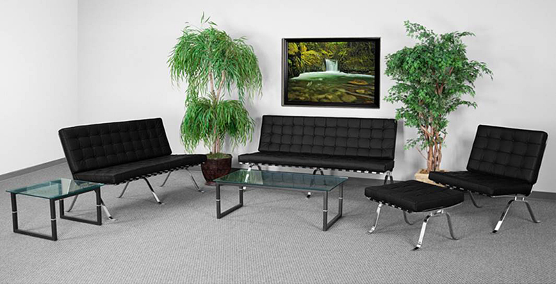 HERCULES Flash Series Reception Set In Black - By Flash Furniture ...