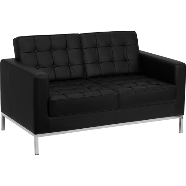 HERCULES-Lacey-Series-Contemporary-Black-Leather-Loveseat-with-Stainless-Steel-Frame-by-Flash-Furniture