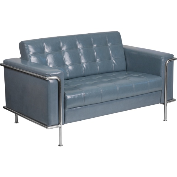 HERCULES-Lesley-Series-Contemporary-Gray-Leather-Loveseat-with-Encasing-Frame-by-Flash-Furniture