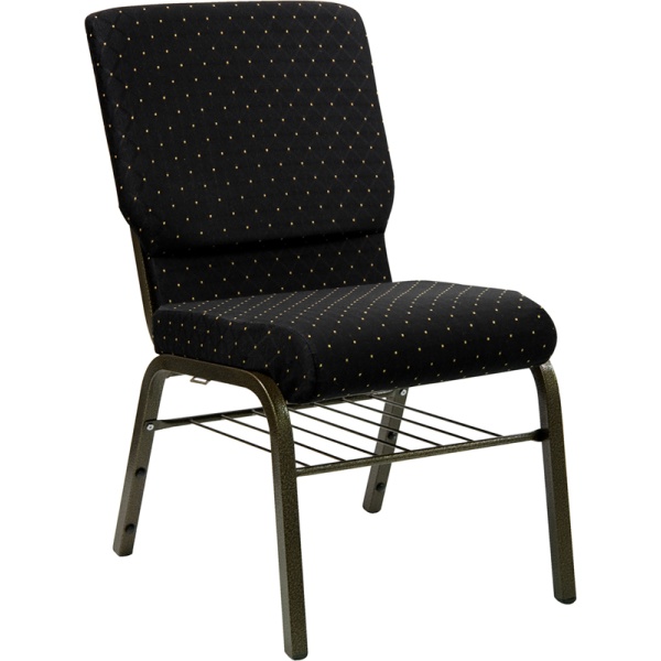 HERCULES-Series-18.5W-Church-Chair-in-Black-Dot-Patterned-Fabric-with-Book-Rack-Gold-Vein-Frame-by-Flash-Furniture