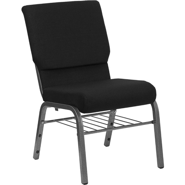 HERCULES-Series-18.5W-Church-Chair-in-Black-Fabric-with-Book-Rack-Silver-Vein-Frame-by-Flash-Furniture