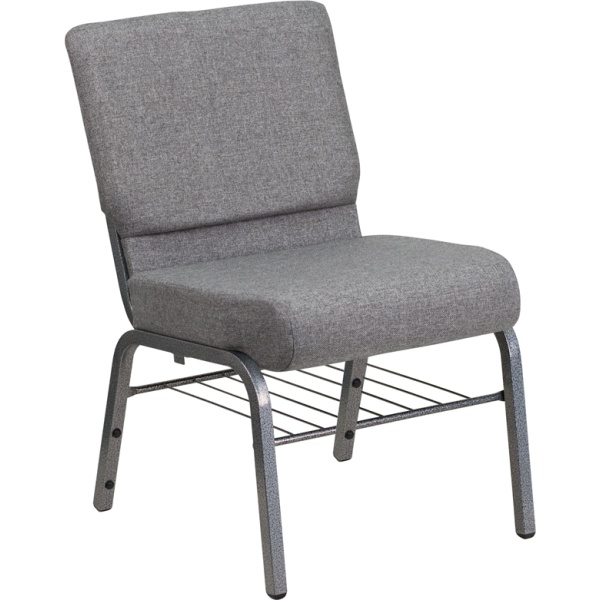 HERCULES-Series-21W-Church-Chair-in-Gray-Fabric-with-Book-Rack-Silver-Vein-Frame-by-Flash-Furniture