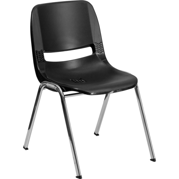 HERCULES-Series-440-lb.-Capacity-Black-Ergonomic-Shell-Stack-Chair-with-Chrome-Frame-and-14-Seat-Height-by-Flash-Furniture