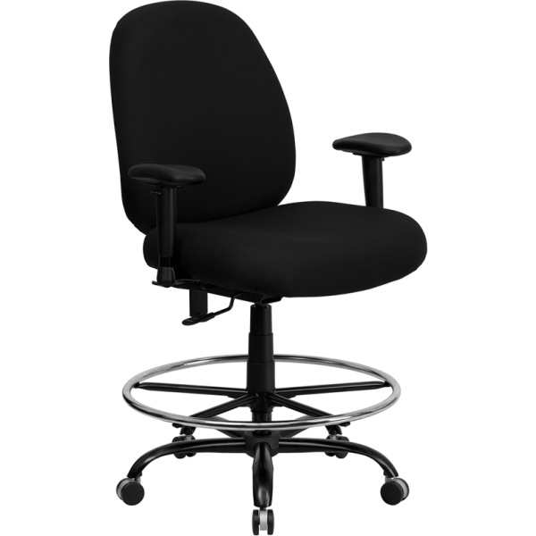 HERCULES-Series-Big-Tall-400-lb.-Rated-Black-Fabric-Drafting-Chair-with-Adjustable-Arms-by-Flash-Furniture