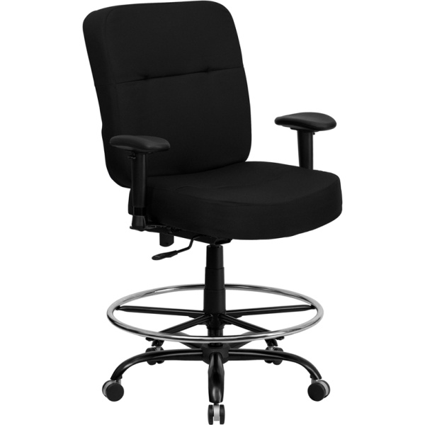 HERCULES-Series-Big-Tall-400-lb.-Rated-Black-Fabric-Drafting-Chair-with-Adjustable-Arms-by-Flash-Furniture